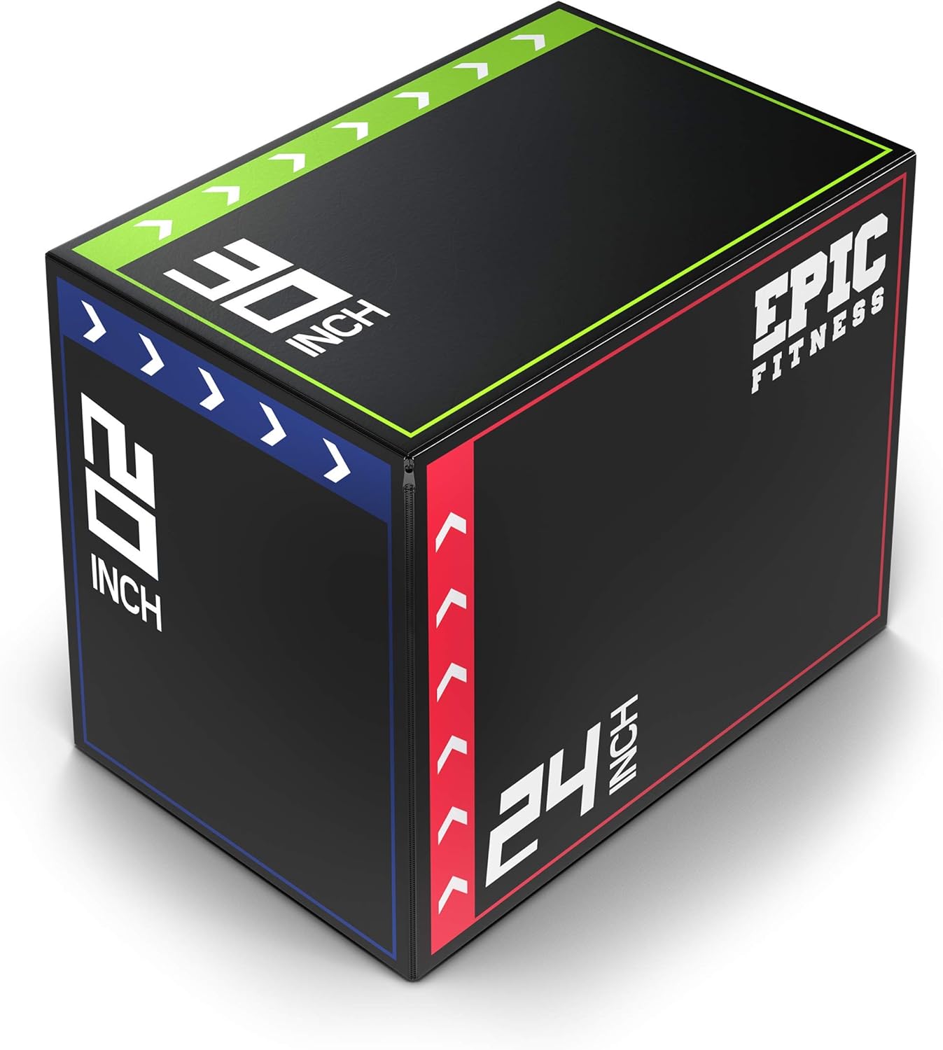3-in-1 Foam Plyometric Jump Box - High-Density EPE Foam Core - Non-Slip & Easy-to-Clean PVC Leather Cover - Box Height: 20", 24", 30" - For HIIT, MMA, Crossfit, Exercise, Fitness Training - Image 2