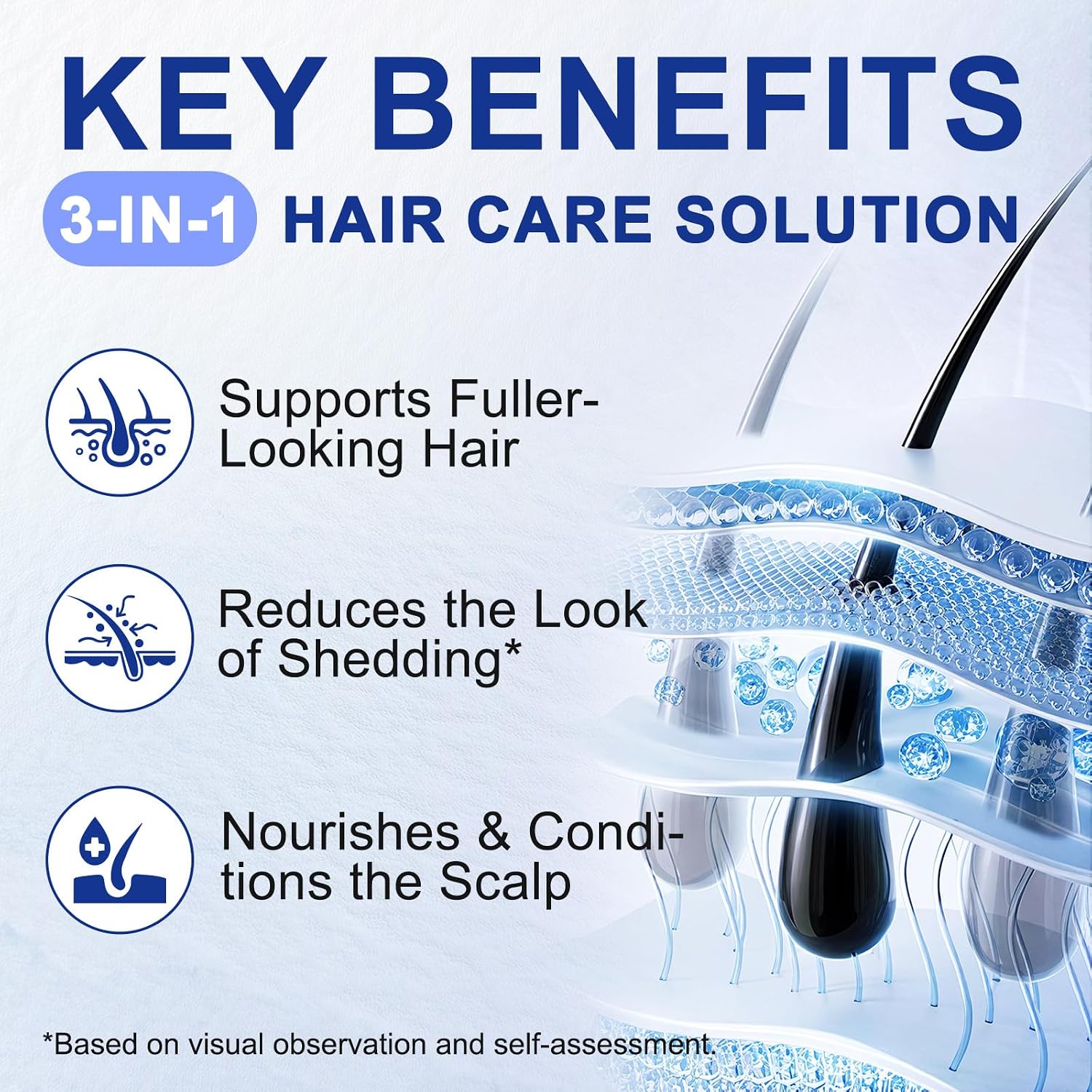 Hair Growth Serum Roll On, 30ml Hair Growth Oil with 3% Rosemary, 3% Redensyl, 2% Anagain, Hair Growth Serum Rosemary Oil for Hair Growth to Help Nourish Hair Follicles, Support Scalp Health - Image 4