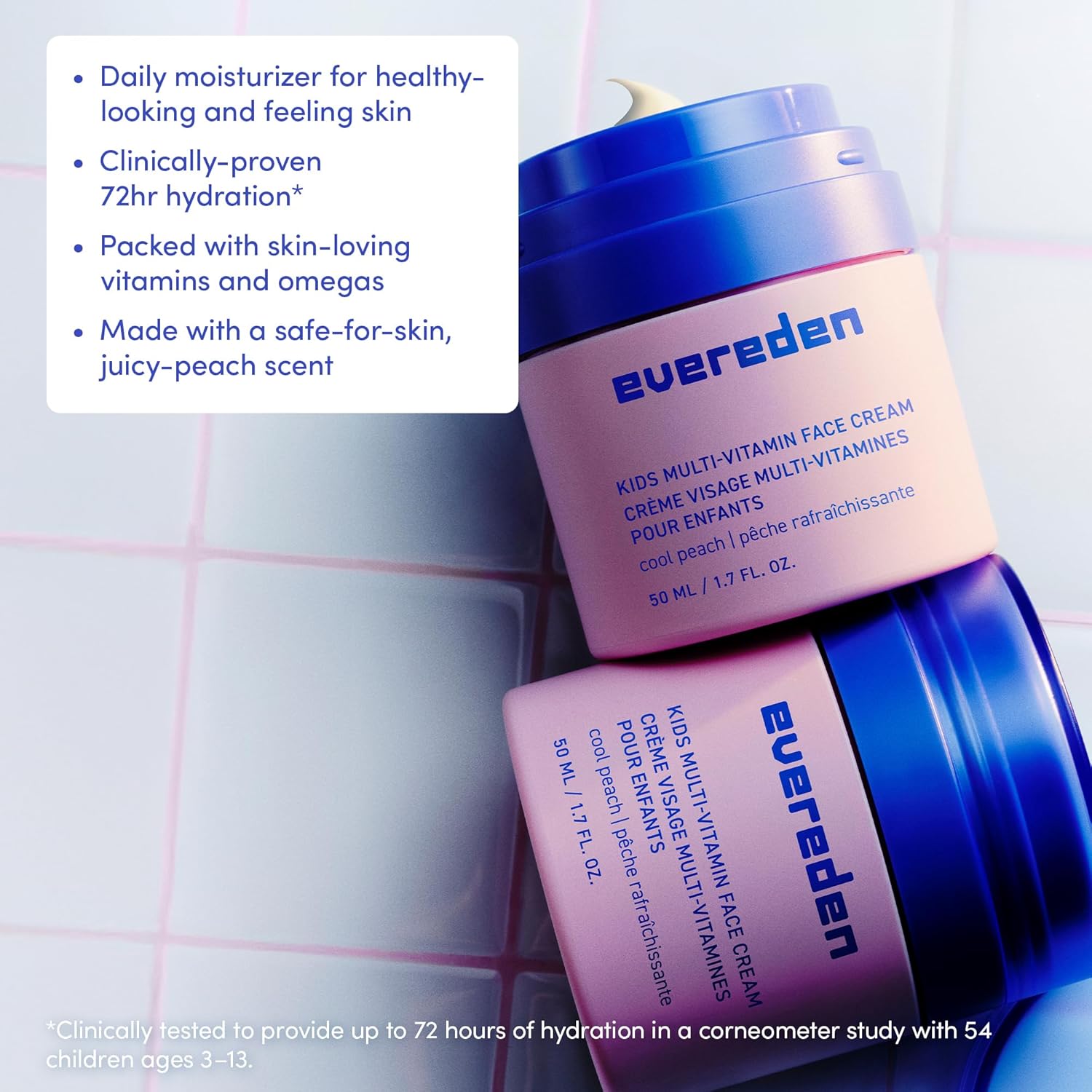 Evereden Kids Face Cream: Cool Peach, 1.7 oz. | Face Lotion | Clean and Non-Toxic Face Moisturizer | Skin Care for Kids - Image 3