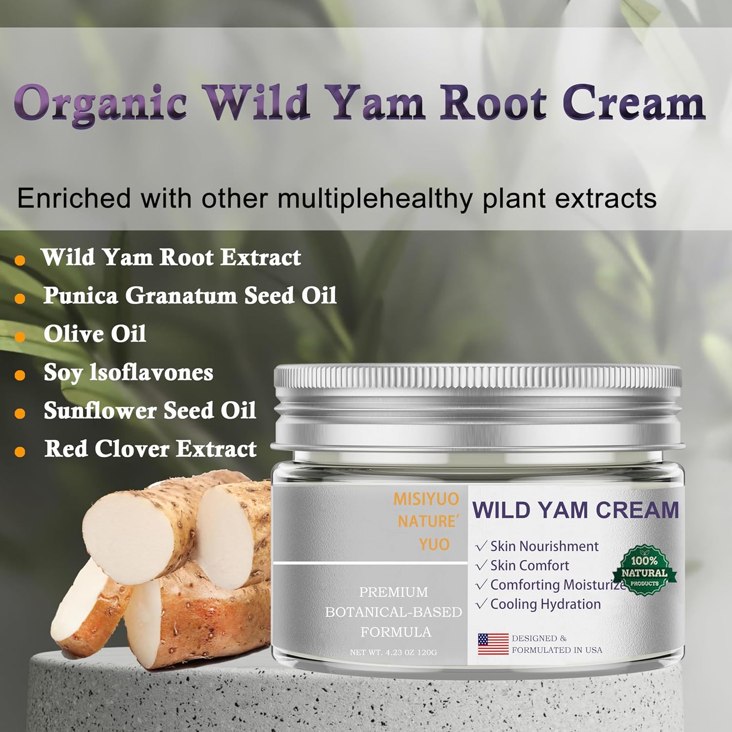 Organic Wild Yam Cream for Women - Soothing Skin Comfort, Natural Ingredients, 120g - Image 3