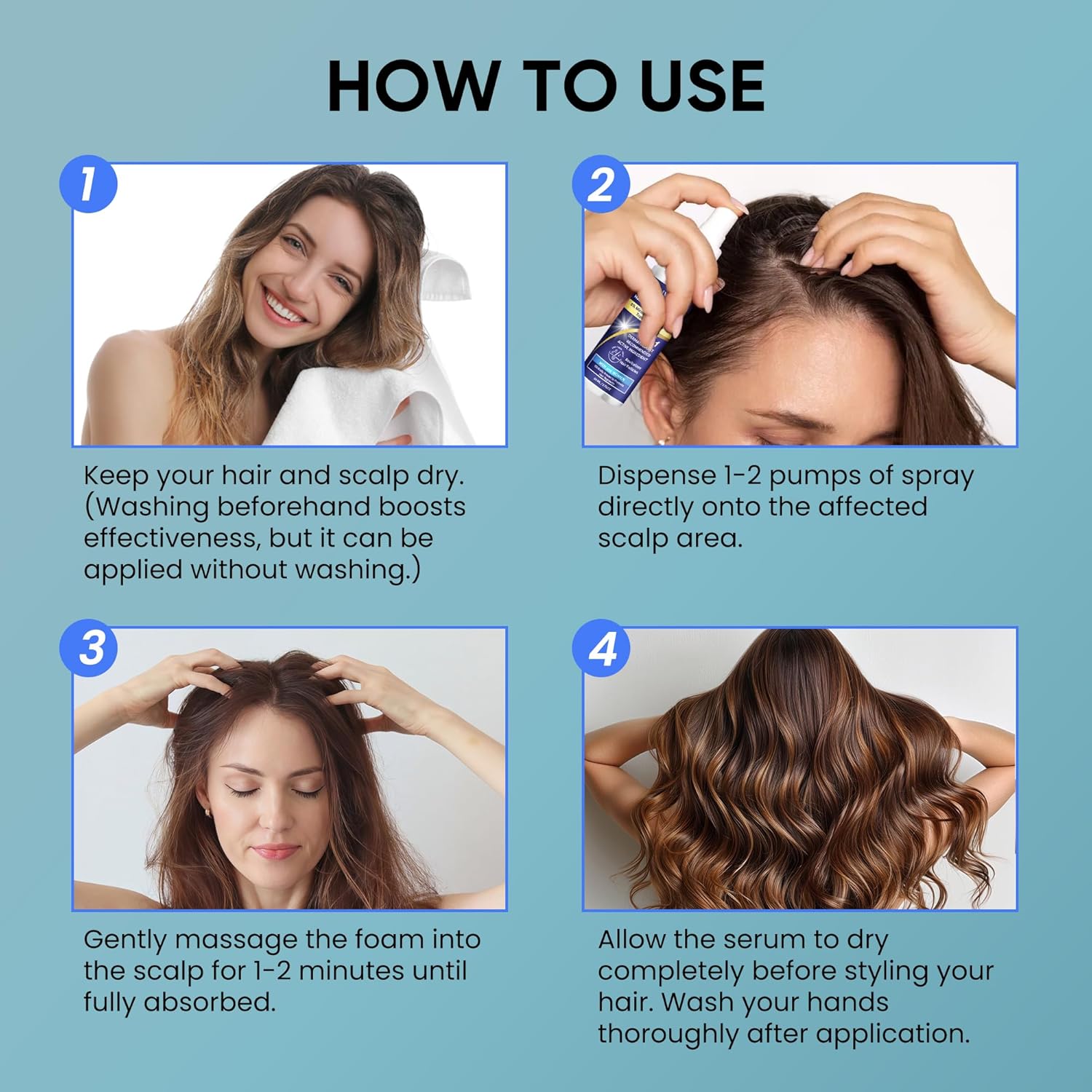 5% Minoxidil for Men and Women Hair Growth: Minoxidil Spray Hair Regrowth Treatment Serum with Biotin & Rosemary -Stop Hair Thinning and Hair Loss For Stronger Thicker Longer Hair 2 Pack - Image 6