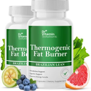 Thermogenic Fat Burner for Women and Men - Appetite Suppressant for Weight Loss - Includes Green Tea Extracts for Bloat Relief - Metabolism Booster - Pack of 2