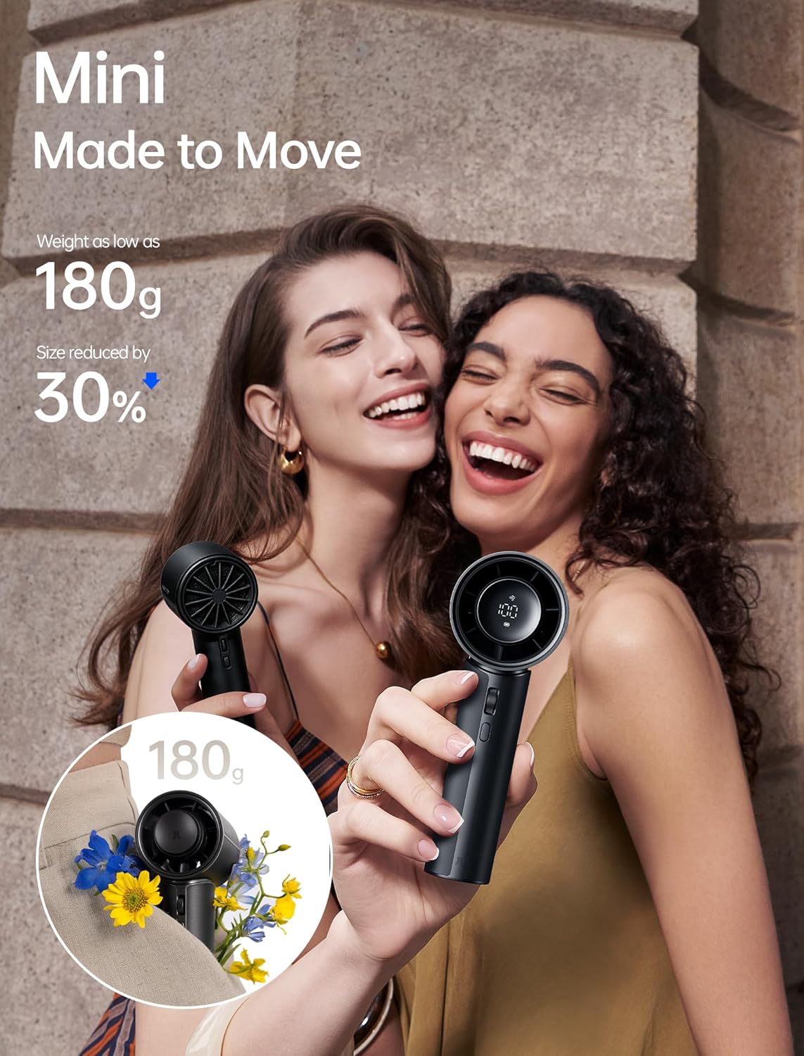 JISULIFE Handheld Fan Pro1 Mini - Scented Breeze: Elite PU Leather, Aroma Pod Innovation, 30 Hours Cooling, 100-Speed, Portable Fan for Travel, Concerts, Premium Gifts for Women Men- Velvet Black - Image 5