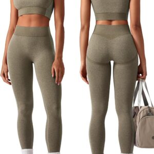 OLCHEE Womens Workout Sets 2 Piece Seamless Square Neck Sports Bra Padded Butt Lifting Leggings High Waist Yoga Gym Outfits