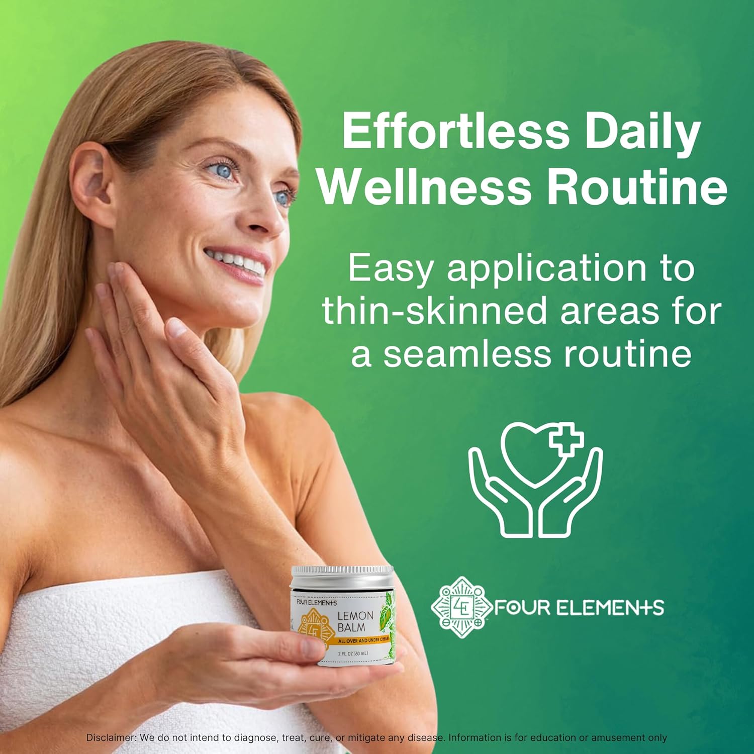 Four Elements Lemon Balm Face Moisturizer Cream - 2 Oz | Herbal Face Cream with Organic Lemon Balm, Chamomile, Shea Butter & Vitamin E | Body Hydrating Moisturizer Beauty Essential - Image 3