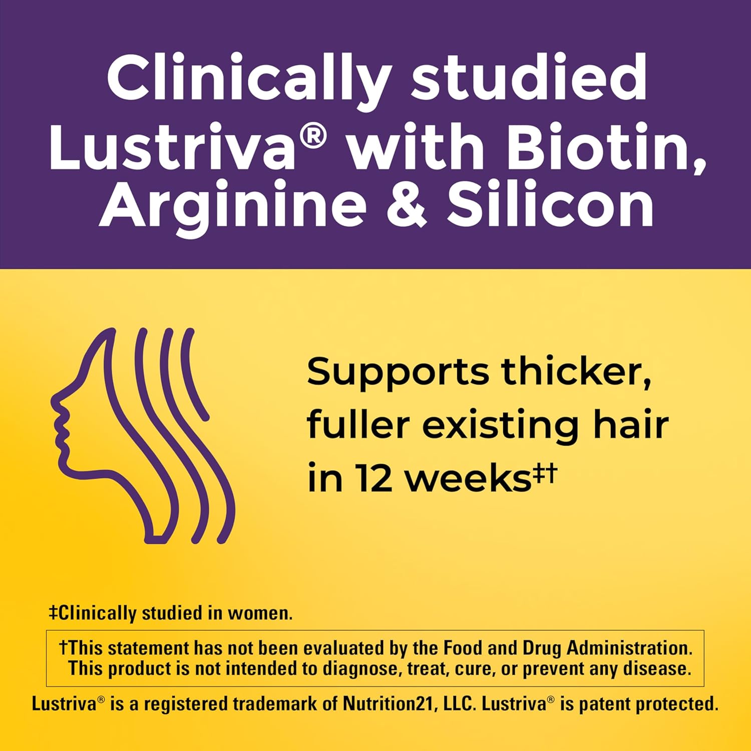 Nature Made Hair Growth Softgels, Clinically Studied Lustriva + Biotin, Vitamin C & A, Hair Growth Vitamins - Support Healthy Hair as You Age, 30 Softgels, 30 Day Supply - Image 2