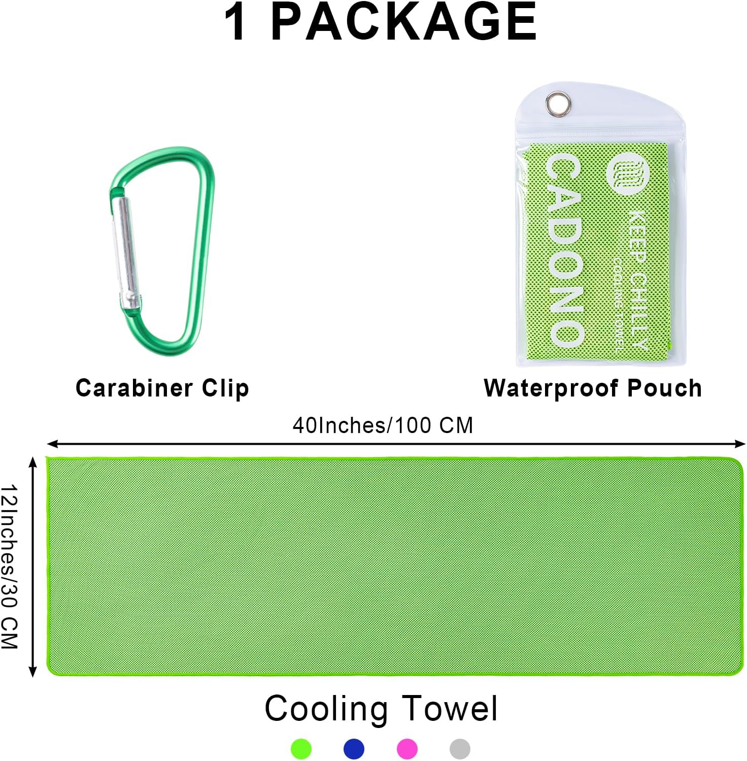 CADONO 4 Pack Cooling Towel (40"x12"), Soft Breathable Chilly Towel, Ice Towel, Microfiber Towel for Yoga, Sport, Running, Workout,Gym, Camping, Fitness, Workout & More Activities(Multicolor) - Image 6