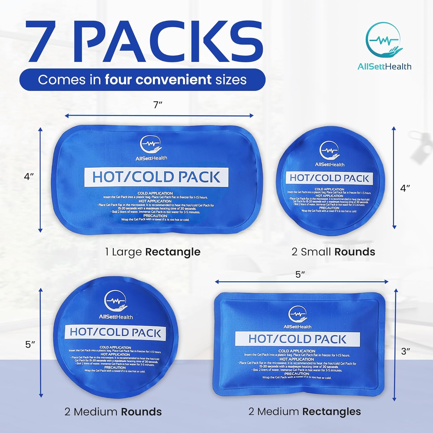 Reusable Hot and Cold Ice Packs for Injuries Reusable – 7 Piece Flexible Ice Packs in Multiple Shapes and Sizes – Multi Use Ice Pack for Back Pain Relief, Neck, Shoulder - Image 3
