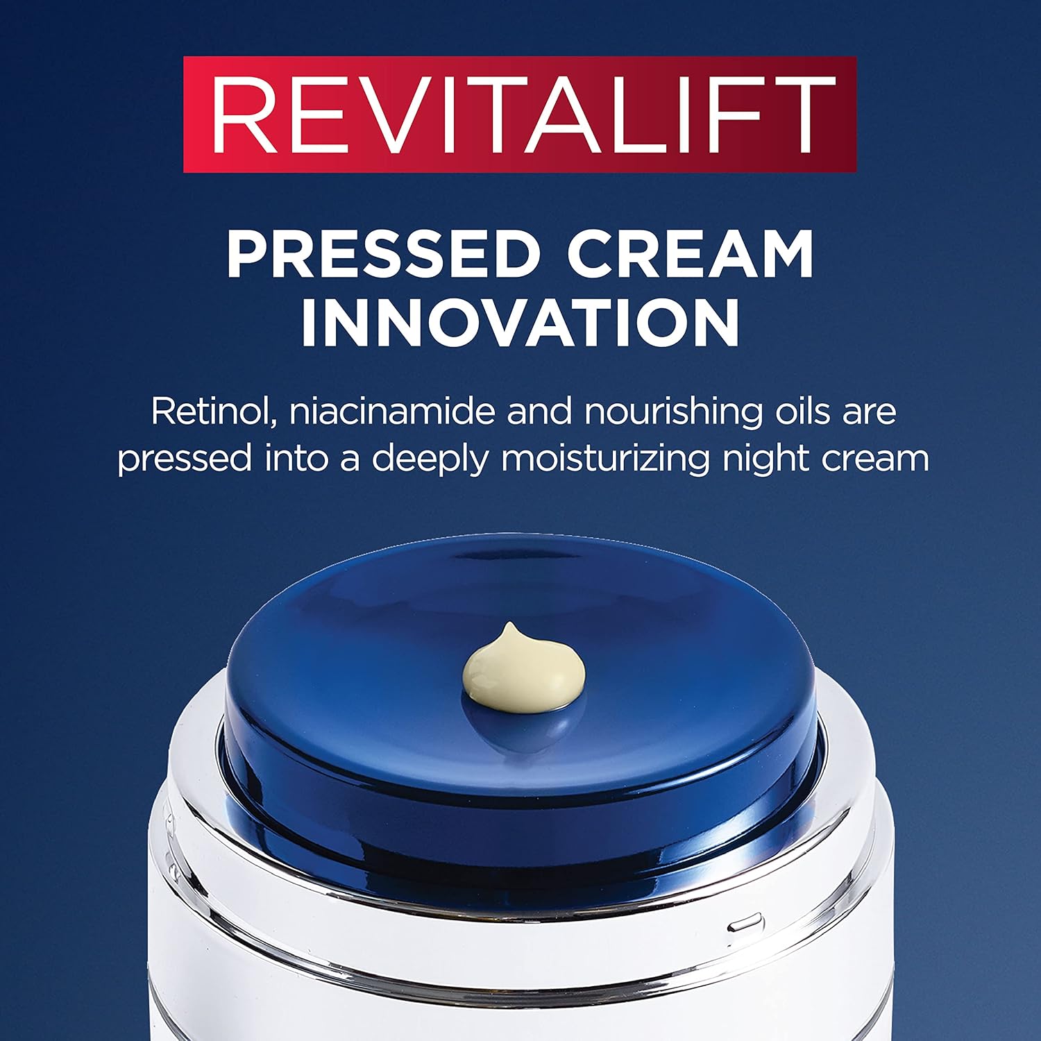 L'Oreal Paris Revitalift Pressed Night Cream, Retinol + Niacinamide, Reduces Wrinkles, Fragrance Free, 1.7 oz + Serum Sample - Image 8