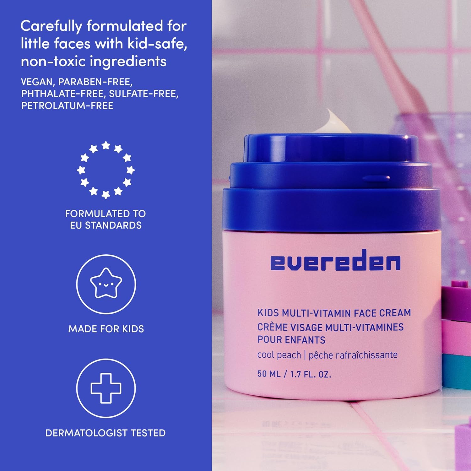 Evereden Kids Face Cream: Cool Peach, 1.7 oz. | Face Lotion | Clean and Non-Toxic Face Moisturizer | Skin Care for Kids - Image 5