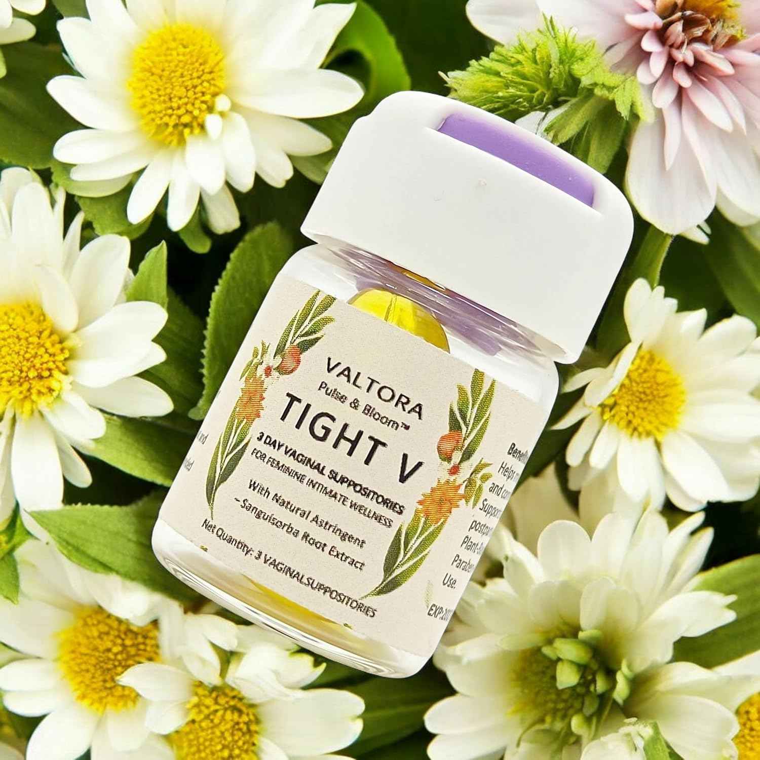 Tight V Plant-Based Feminine Wellness Suppositories, pH-Friendly Intimate Care, Refresh & Cleanse, 3-Day Support - Image 3