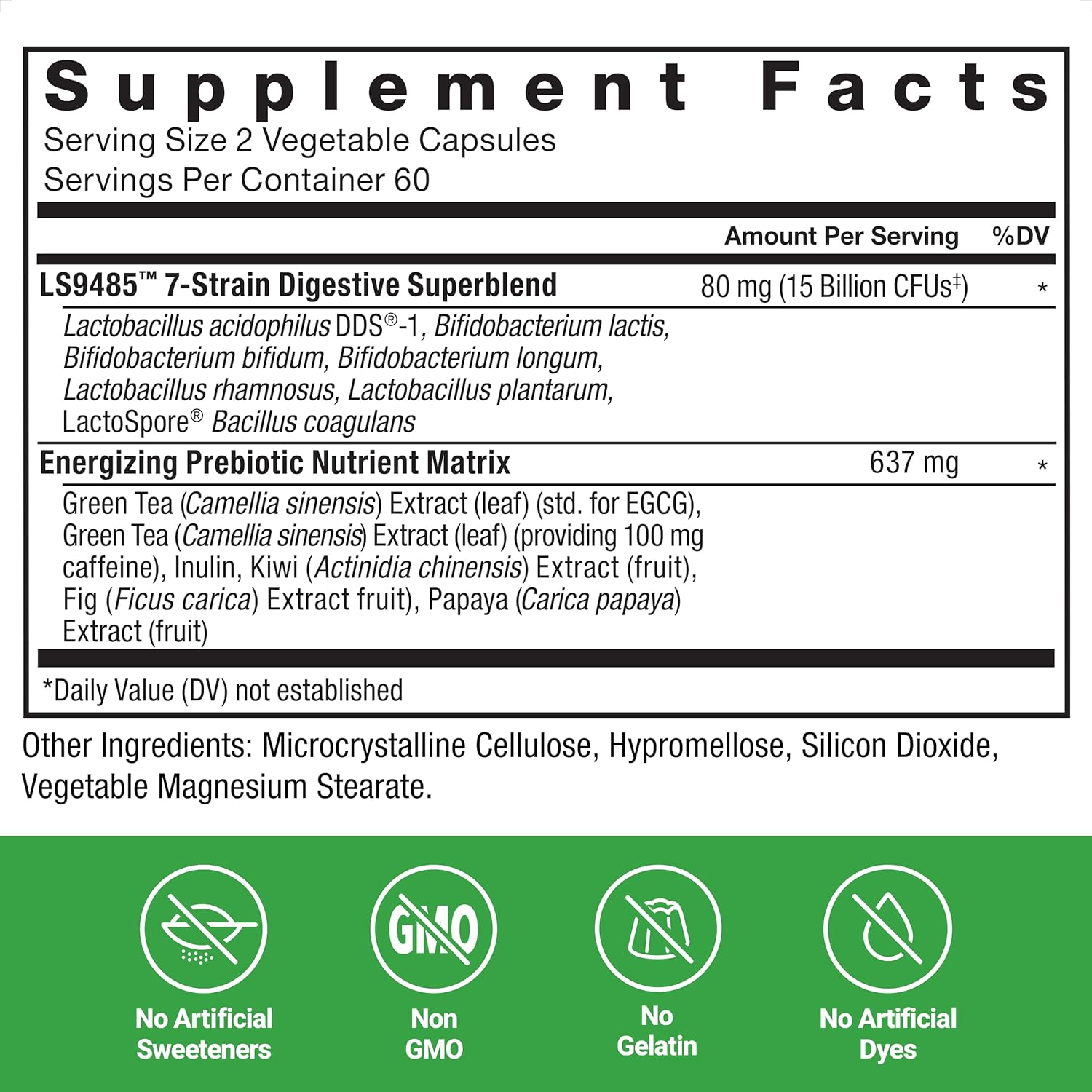 Force Factor ProbioSlim Extra Strength Probiotics for Women and Men with 30 Billion CFUs of Probiotics for Digestive Health, Bloating Relief, and Gut Health, with Prebiotic Fiber, 120 Capsules - Image 5