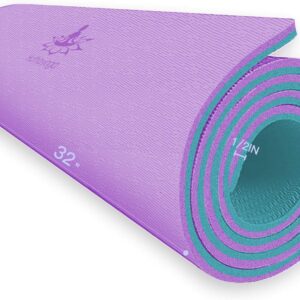 Hatha Yoga Extra Thick TPE Yoga Mat - 72"x 32" Thickness 1/2 Inch -Eco Friendly SGS Certified - With High Density Anti-Tear Exercise Bolster For Home Gym Travel & Floor Outside