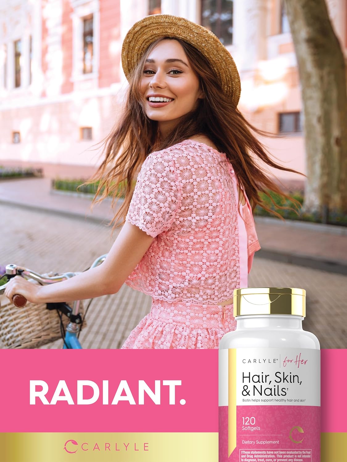 Carlyle Hair Skin and Nails Vitamin | 120 Softgels | Beauty Formula Supplement | with Biotin and Collagen Zinc, Vitamin A, B6, C & E | Non-GMO, Gluten Free - Image 6