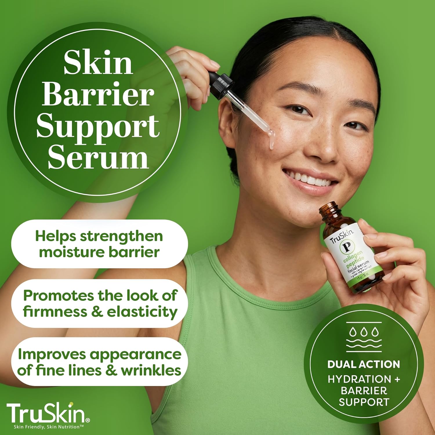 TruSkin Peptide Serum for Face - Pro Collagen Multi-Peptide Anti-Aging Serum with Tripeptide-29 & Ceramides - Supports Skin’s Natural Collagen & Barrier for Firmer-Looking Skin, 1 fl oz - Image 3