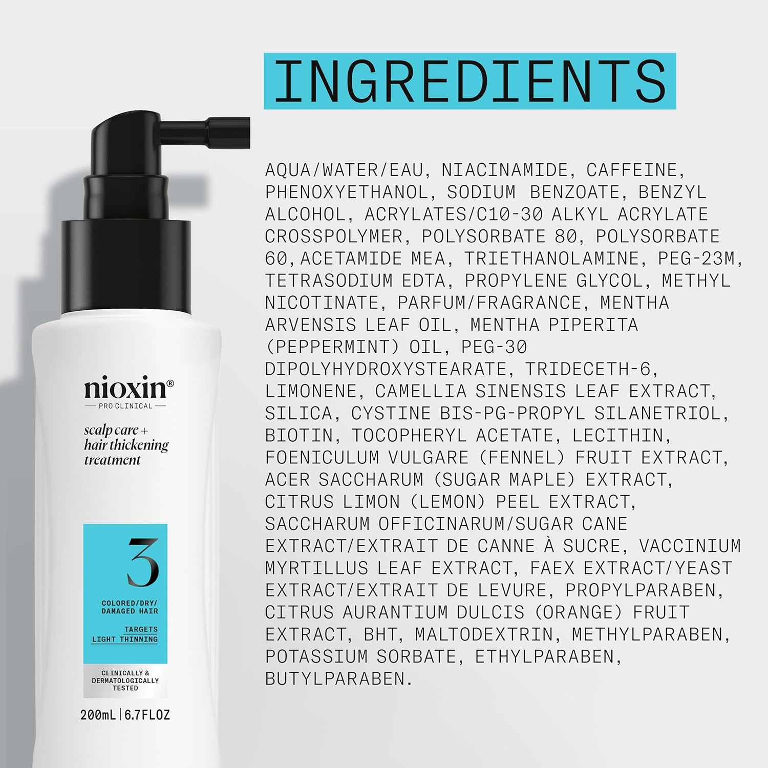 Nioxin System 3 Scalp Care + Hair Thickening Leave-In Treatment | For Colored, Dry, & Damaged Hair with Light Thinning | Strengthen & Nourish with Niacinamide & Biotin - Image 8