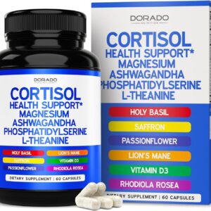Cortisol Supplements for Women & Men with 14 in1 Blend (Magnesium, Ashwagandha, L Theanine & More) Healthy Cortisol Balance & Calm Mood Support - Third Party Tested, Non GMO, USA Made - 60 Count