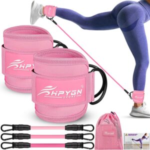 HPYGN Ankle Resistance Bands, Ankle Bands for Working Out with Cuffs, Resistance Bands for Leg Butt Training Workout Equipment for Kickbacks Hip Gluteus Training, Ankle Strap with Exercise Bands