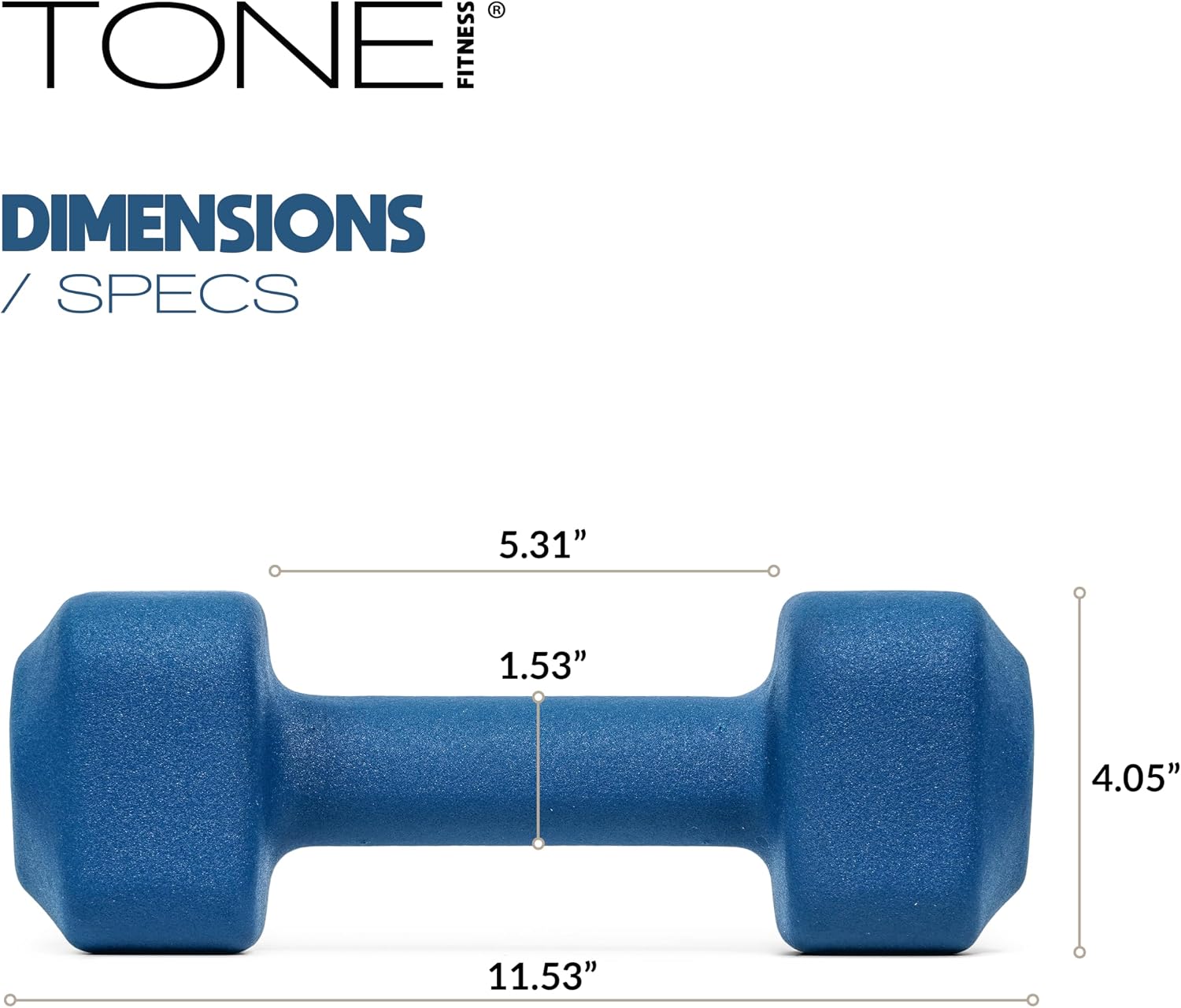 Tone Fitness Neoprene Dumbbell Weight Pairs with Anti-Roll Square Head | Multiple Options - Image 4