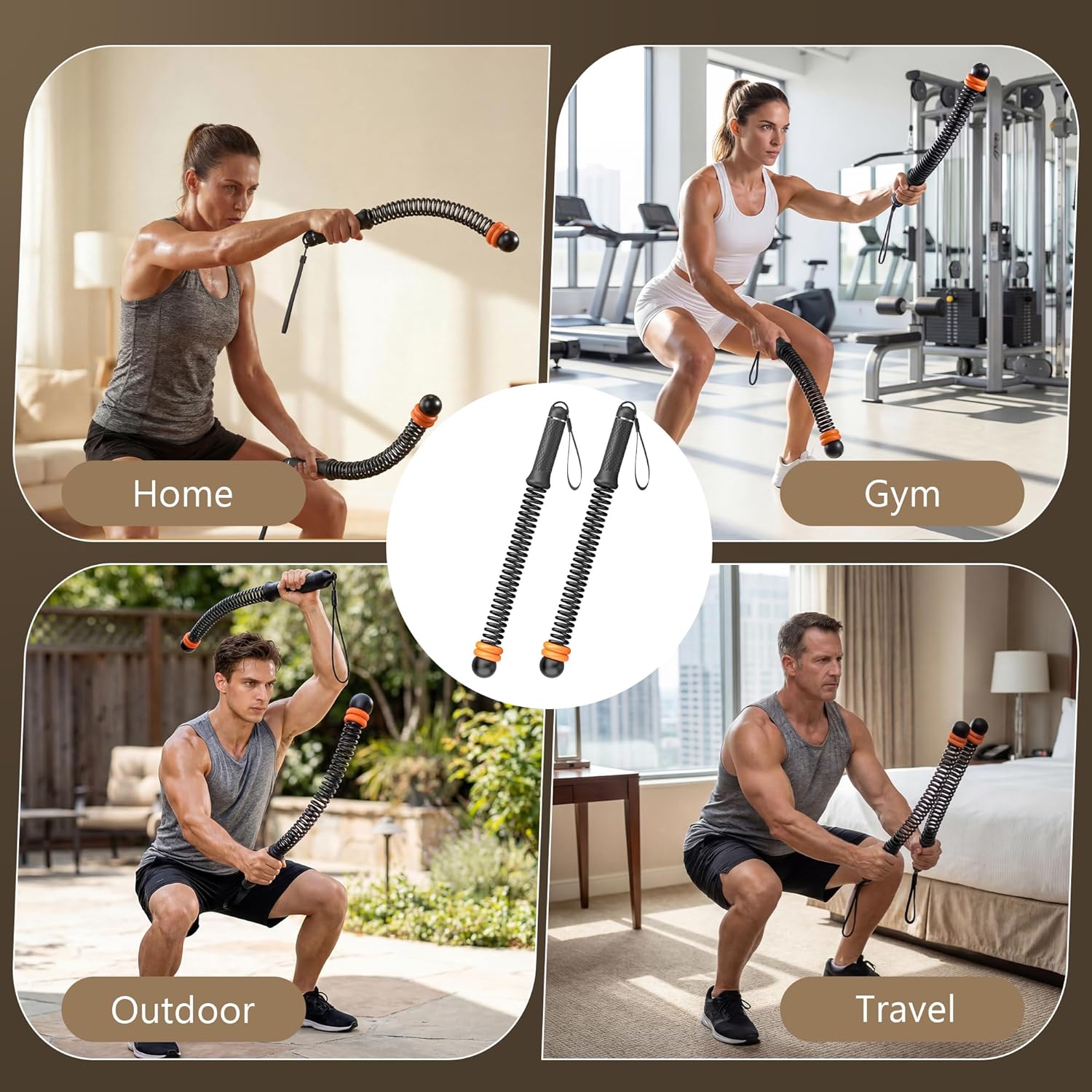 Portable Weighted Cordless Battle Ropes,Adjustable Weights, for Home Gym,Low-Noise Exercise Rope.Weighted Exercise Equipment for Low-Impact.Workout, Strength & HIIT,for Men & Women (Black) - Image 4