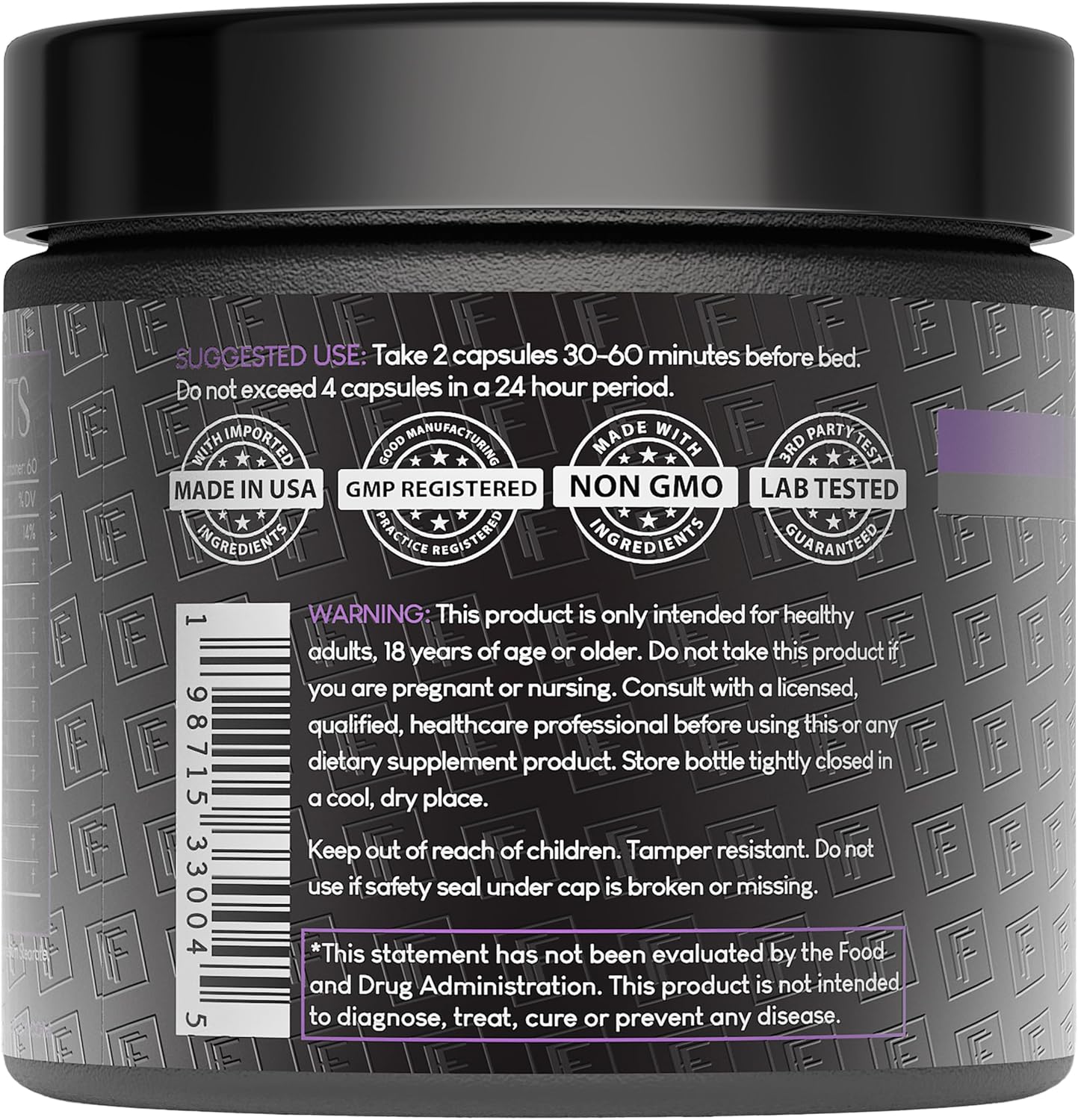 Formulation Factory The Night Before Magnesium Glycinate Sleep Aid, 10-in-1 Sleep Supplement with Melatonin 4mg, L-Theanine, Lemon Balm, Tart Cherry, Relaxation, Recovery, Sleep Support, 120 Capsules - Image 3
