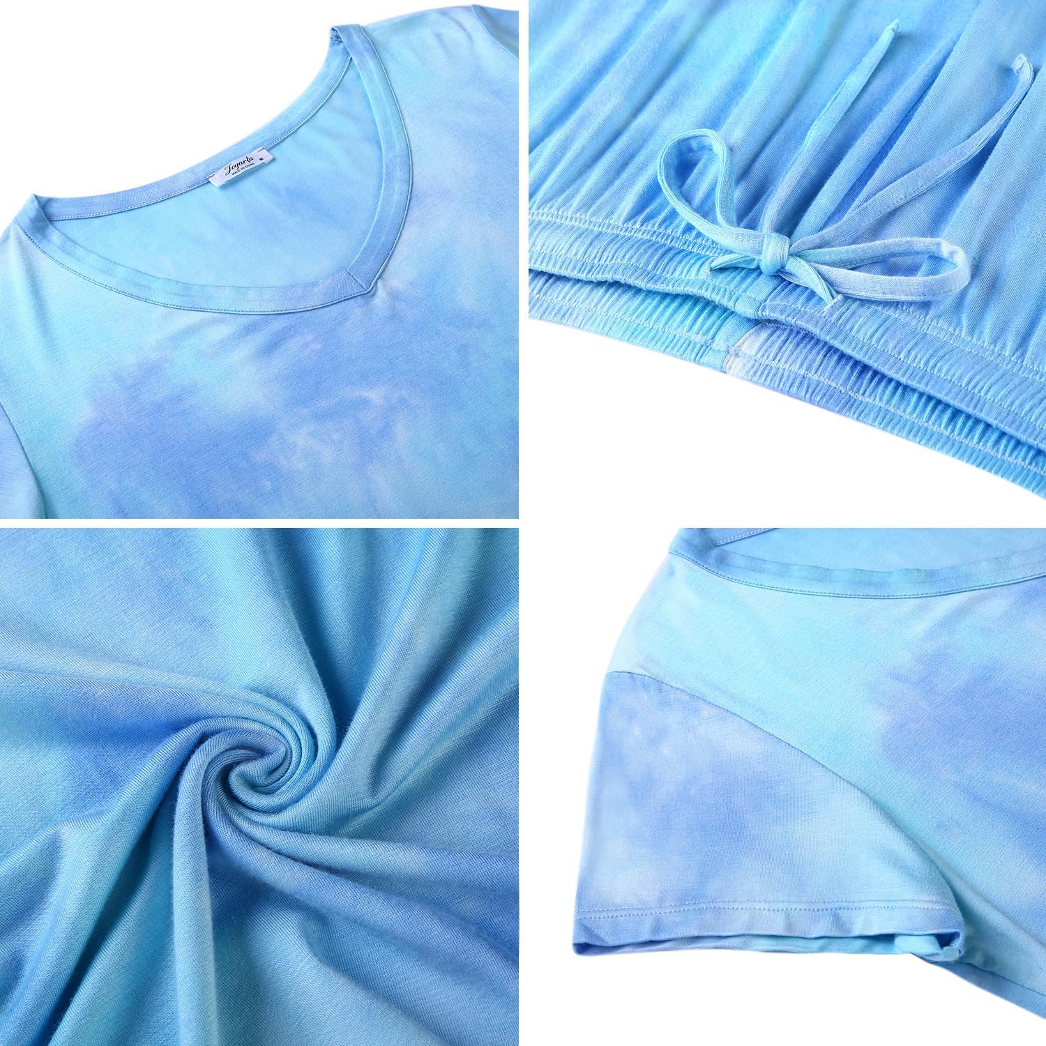 Joyaria Cooling Pajamas Bamboo Viscose Lightweight PJs Set Women Wicking Sleepwear for Night Sweat S-XXL - Image 5