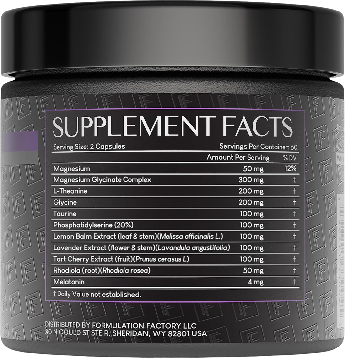 Formulation Factory The Night Before Magnesium Glycinate Sleep Aid, 10-in-1 Sleep Supplement with Melatonin 4mg, L-Theanine, Lemon Balm, Tart Cherry, Relaxation, Recovery, Sleep Support, 120 Capsules - Image 2