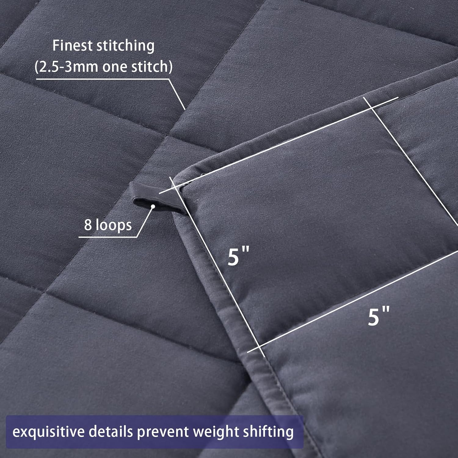 yescool King Size Weighted Blanket for Adults (20 lbs, 80” x 87”, Grey) Cooling Heavy Blanket for Sleeping Perfect for 190-210 lbs, Breathable Blanket for Adults & Couple All Season, Machine Washable - Image 6