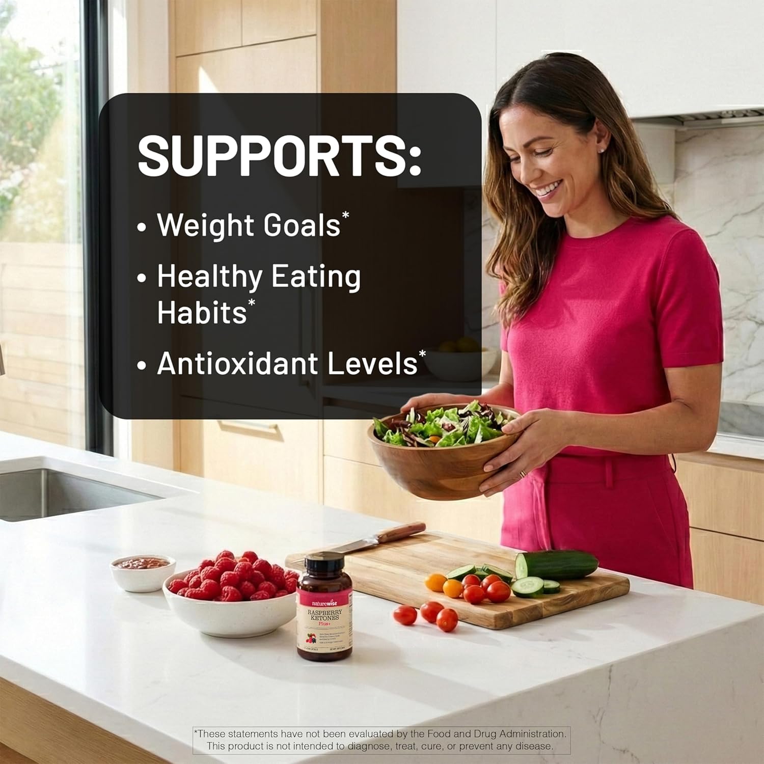 NatureWise Raspberry Ketones Plus with Green Tea Extract, Cayenne Pepper & Acai Berry - Supports Weight Management, Antioxidant Health & Energy Levels - Vegan & Gluten-Free - 120 Capsules - Image 2
