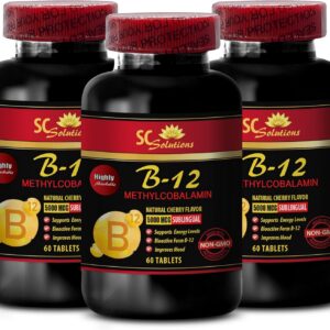 energy supplements for workouts - METHYLCOBALAMIN VITAMIN B-12 5000 - immune system vitamins for women, vitamin e for menopause, brain booster supplement, memory, clarity, metabolism - 3 Bot 180Tab