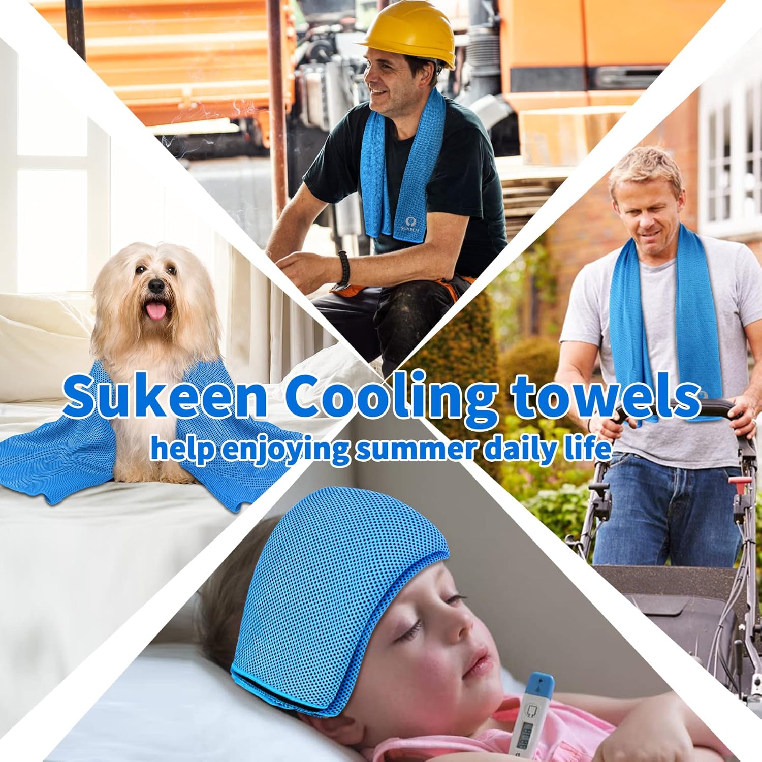 Sukeen [4 Pack Cooling Towel (40"x12"), Soft Breathable Chilly Microfiber Towel for Yoga,Sport,Running,Gym,Workout,Camping,Fitness,Workout & More Activities - Image 7