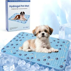 Pet Cooling Gel Pad with Patent Technology, 20in Dog Cooling Mat for Summer, Self-Cooling Mat for Medium/Small Dogs, Non-Slip Waterproof Durable Mat for Dog Beds, Car, Indoor & Outdoor Use