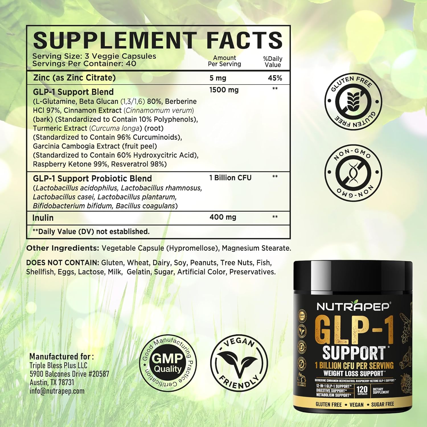 NutraPep GLP-1 Support Weight Loss Probiotic Supplement - Women Men Natural Appetite Suppressant & Metabolism Booster - Daily GLP1 Support to Activate Fat Burn Support Healthy Gut Curb Hunger - Image 7