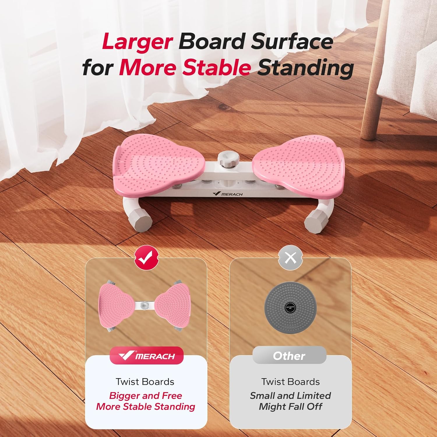 MERACH Waist Twister Machine Exercise, Ab Twist Board with 300 lbs Weight Capacity, Abs Workout for Slim Waist and Core Ab Exercise, Noiseless Home Gym Equipment for Women Men - Image 4