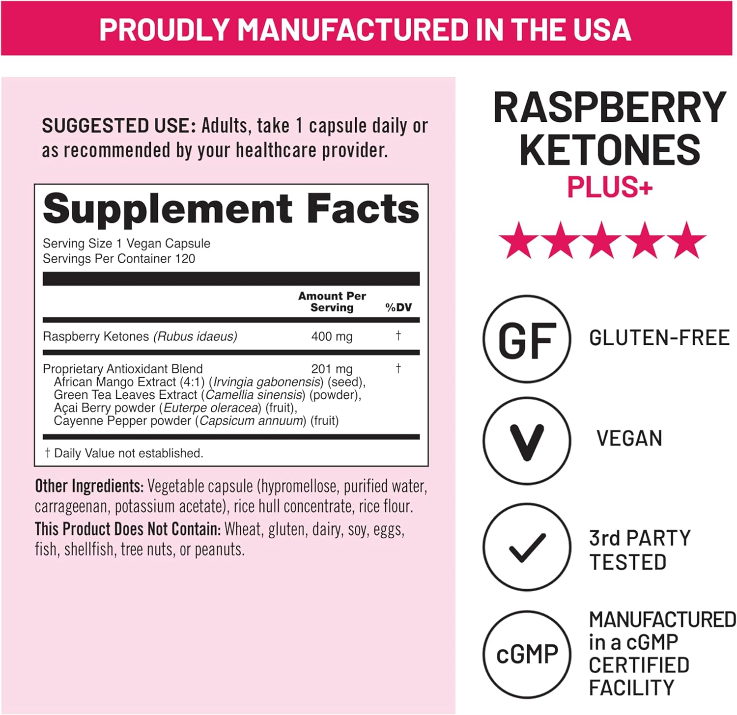 NatureWise Raspberry Ketones Plus with Green Tea Extract, Cayenne Pepper & Acai Berry - Supports Weight Management, Antioxidant Health & Energy Levels - Vegan & Gluten-Free - 120 Capsules - Image 5