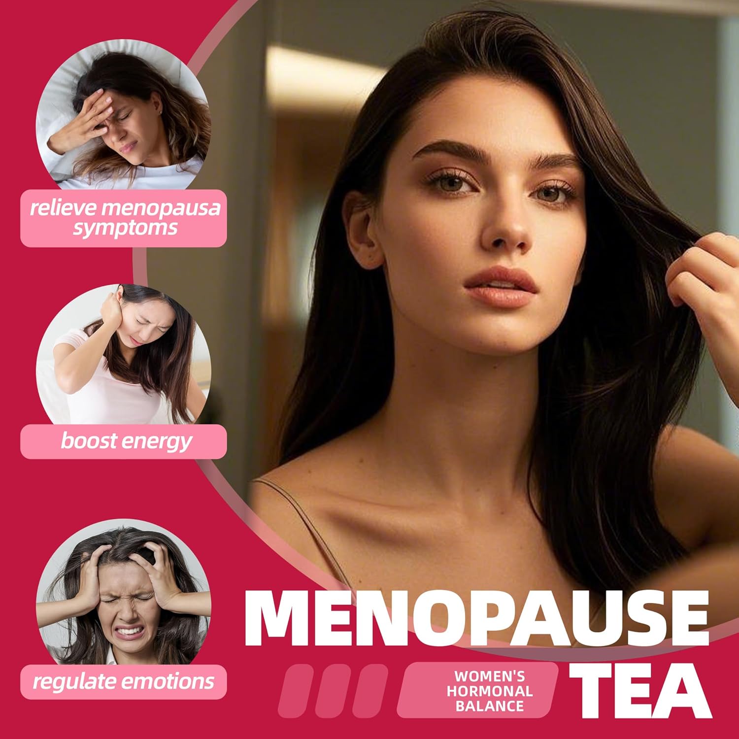 VAEYAE Natural Menopause Support Tea, Herbal Tea for Women Hormone Balance, Menopausal Symptom for Hot Flashes, Night Sweats, Mood Swings, Restful Sleep Teabags - Image 3