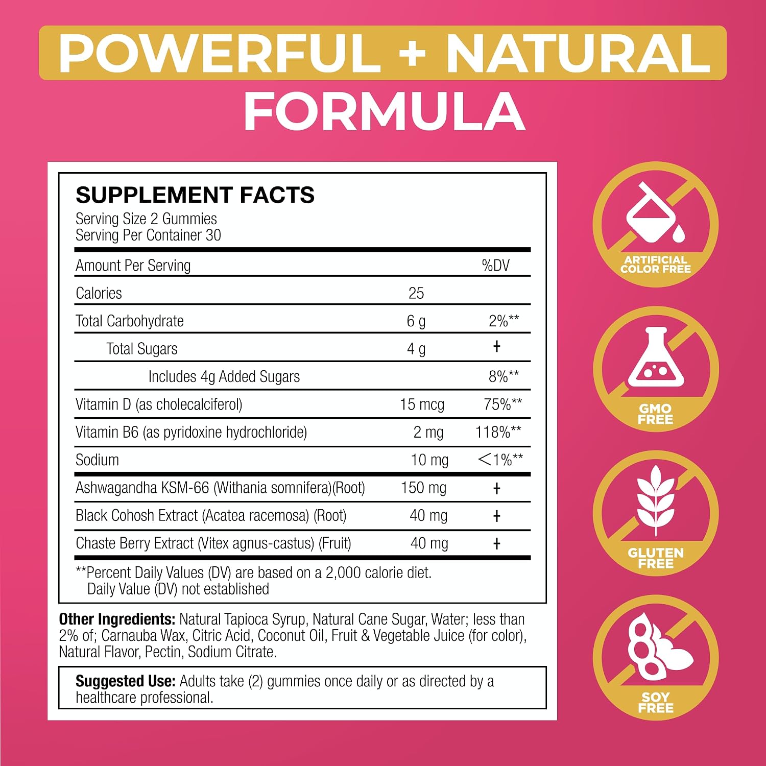 Lubracil Menopause Gummies for Women, Perimenopause Supplements with Black Cohosh & Ashwagandha, Hot Flashes, Night Sweats, Hormonal Balance, 180 Gummies (Pack of 2) - Image 6
