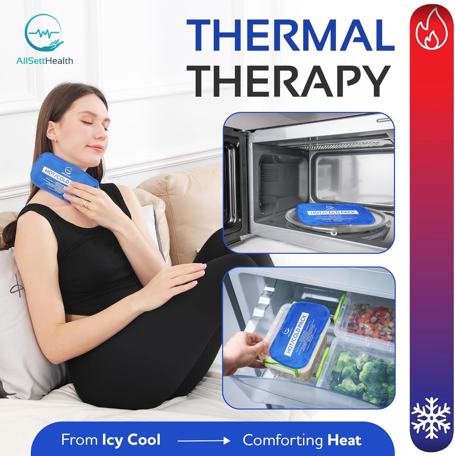 Reusable Hot and Cold Ice Packs for Injuries Reusable – 7 Piece Flexible Ice Packs in Multiple Shapes and Sizes – Multi Use Ice Pack for Back Pain Relief, Neck, Shoulder - Image 4