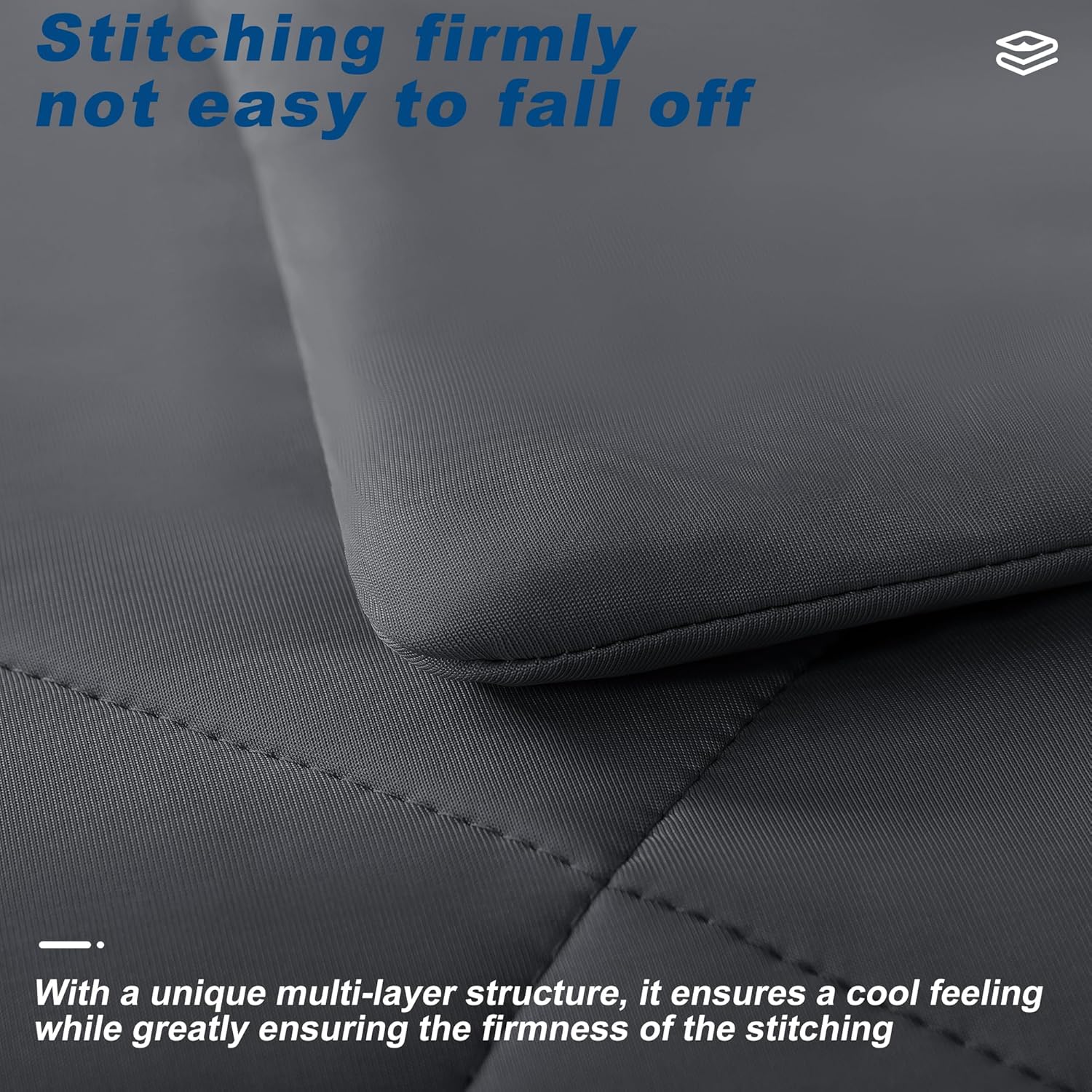 Cooling Comforter Queen Size, Double-Sided Cold Tech Fabric Quilted Bed Comforters Cooling Blanket for Hot Sleepers, Breathable Lightweight Summer Bedding, All-Season Ice Blanket, Dark Gray - Image 4