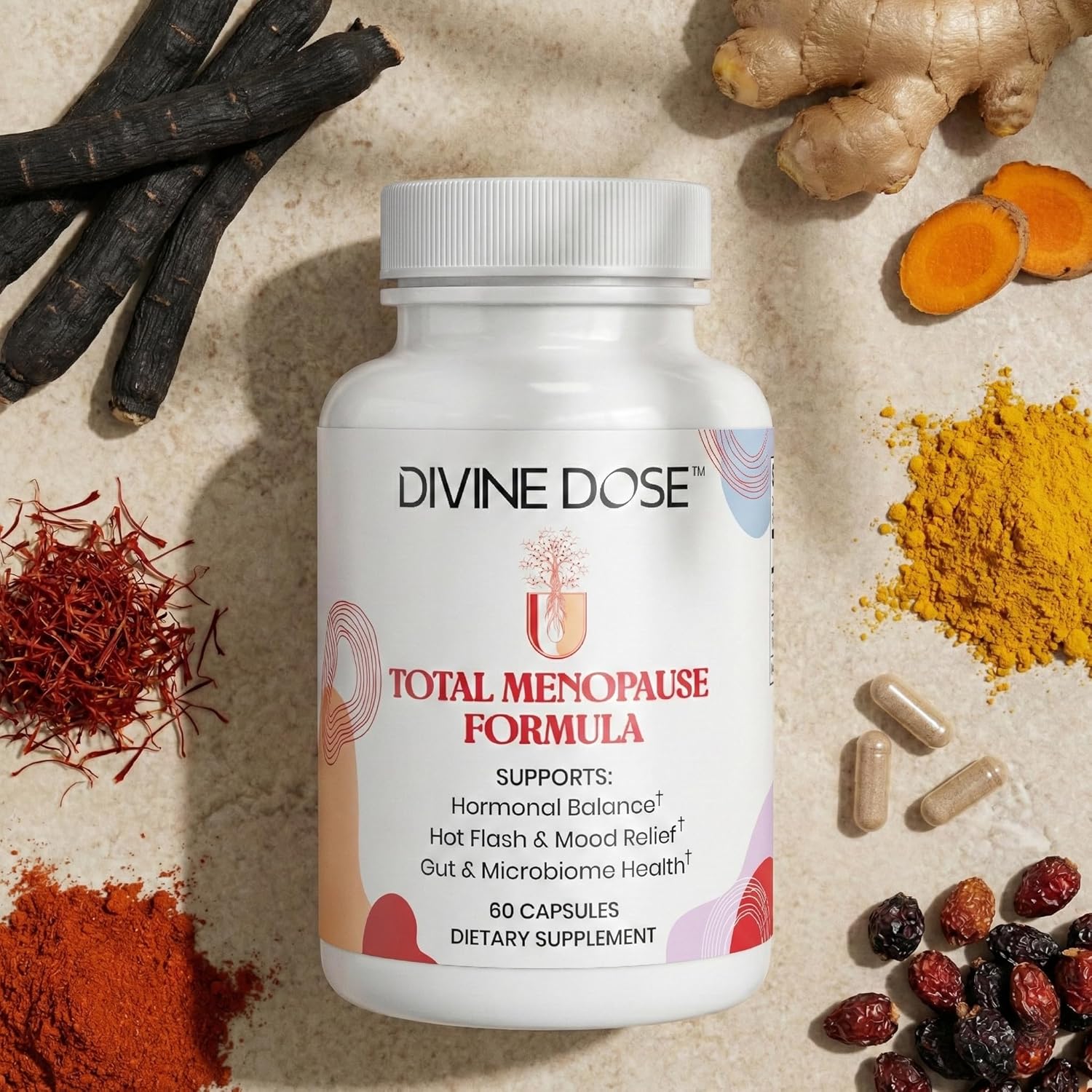 Total Menopause Formula 17-in-1 Stress Support Supplement for Women with Ashwagandha, Black Cohosh (Hormonal Balance), Maca, Probiotics, Vitamins D3, B6, B12, Vitality & Mental Clarity | 60 Capsules - Image 8