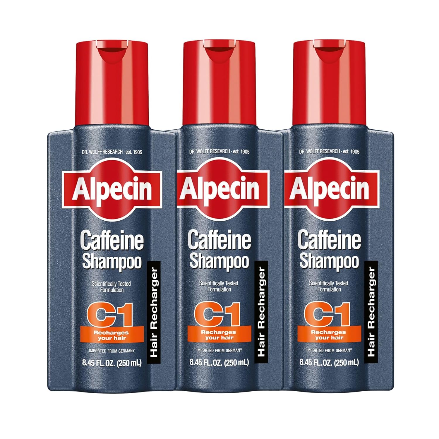 Alpecin C1 Caffeine Shampoo 8.45 Oz (Pack of 3) I Hair Performance Enhancer I Promotes Natural Hair Growth and Thickness I Energizes Scalp