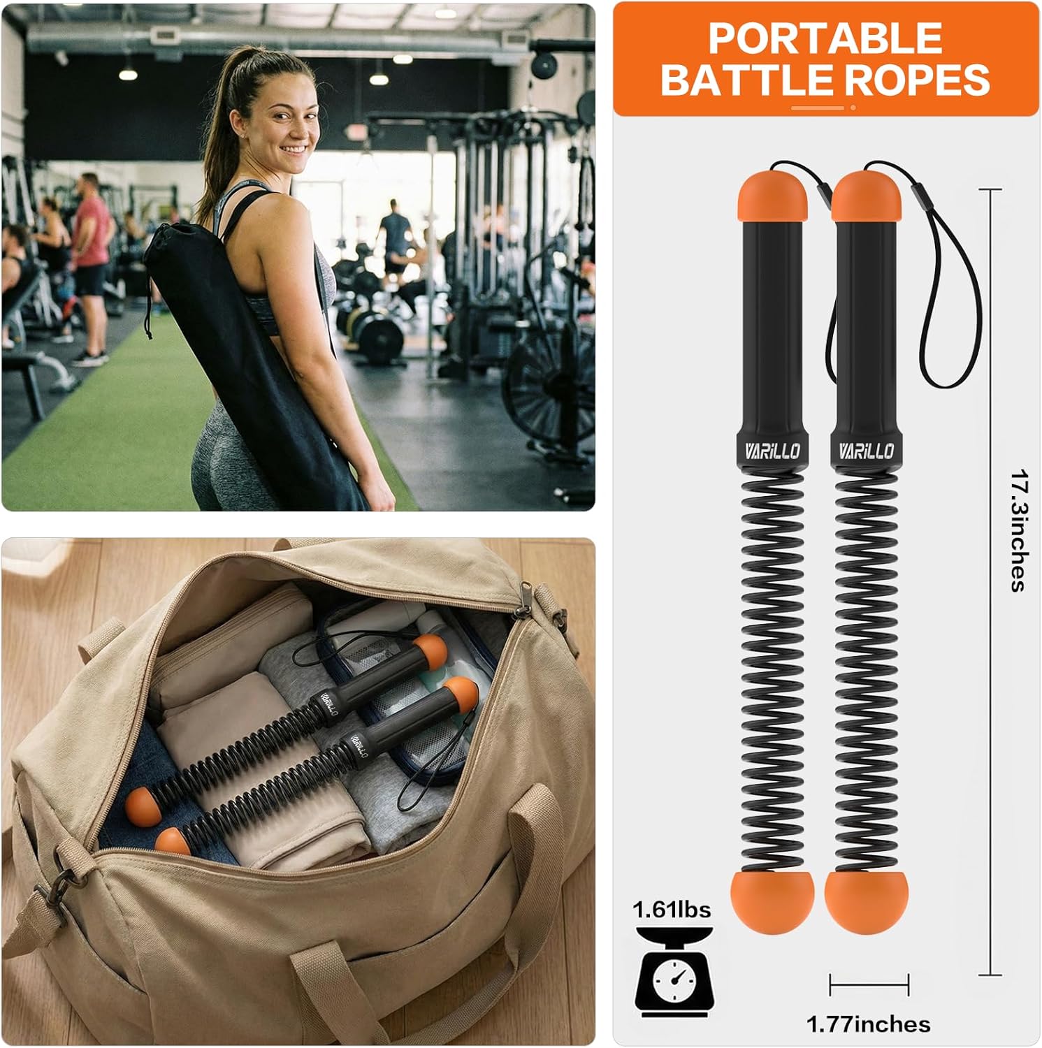 Ropeless Battle Ropes for Home Gym, Portable Cordless Weighted Battle Ropes with Storage Bag, High Calorie Burn for Men & Women, Fitness Equipment for HIIT & Low-Impact Aerobic Training - Image 6
