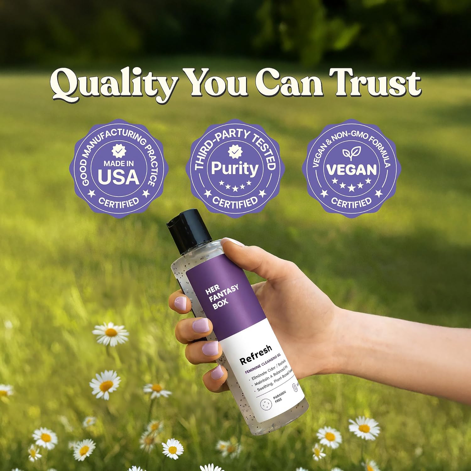 Her Fantasy Box | Refresh pH Balancing Shower Gel - Natural Feminine Hygiene Solution for Gentle Cleansing, Odor Control, and Skin Nourishment - pH-Balanced Formula for All Skin Types (8 oz) - Image 6