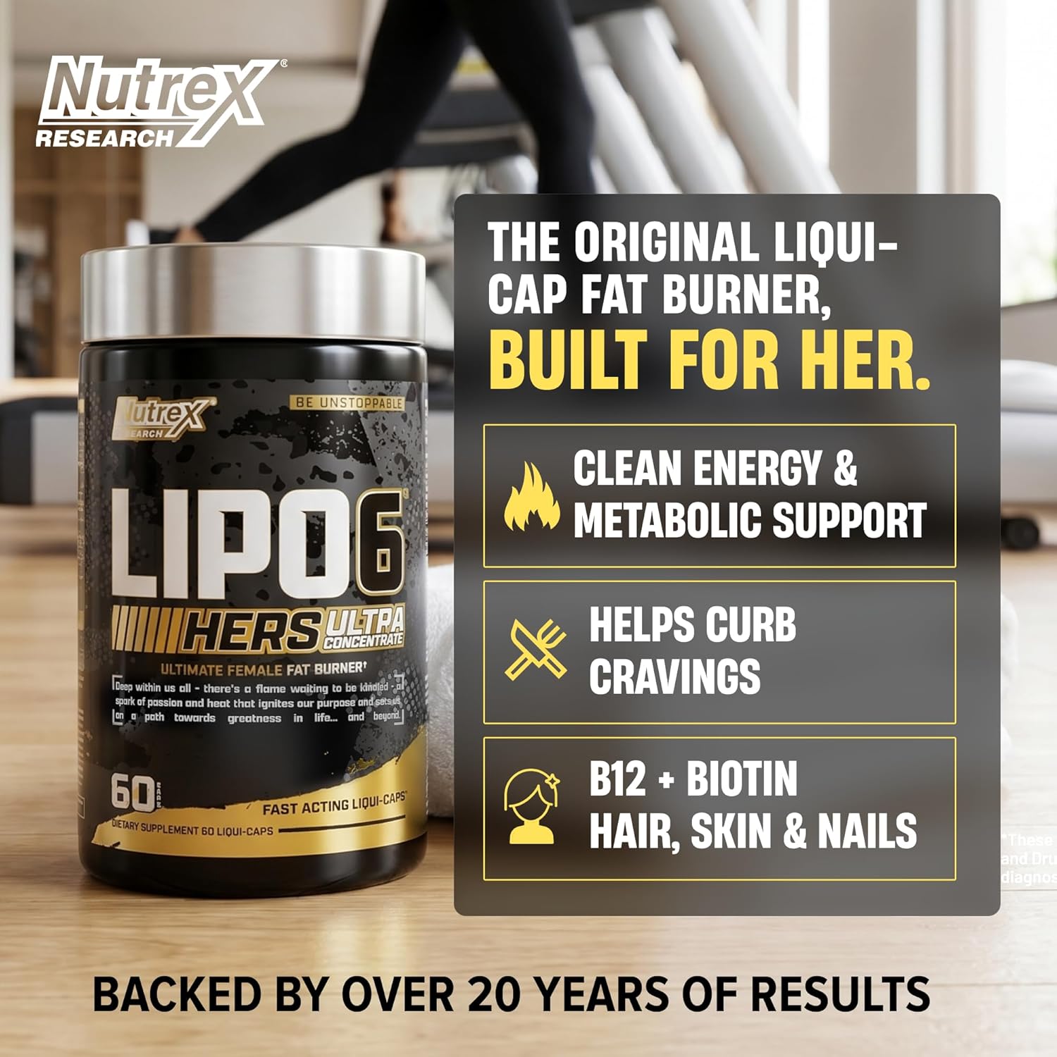 Lipo-6 Black Hers Ultra Concentrate | Weight Loss Pills for Women | Fat Burner, Appetite Suppressant, Metabolism Booster for Weight Loss + Hair, Skin, & Nails Support | 60 Diet Pills - Image 4