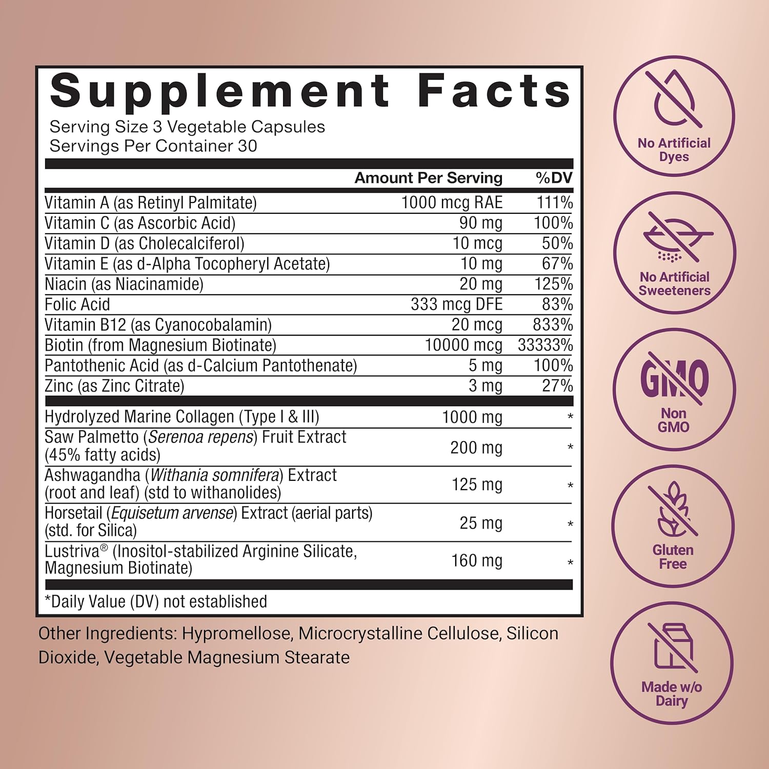 Force Factor Hair Growth Accelerator Multivitamin for Women & Men, with Lustriva, Biotin, Horsetail & Vitamins A, B12, C, D & E for Thicker Hair, Healthier Skin & Nails, 90 Capsules - Image 7