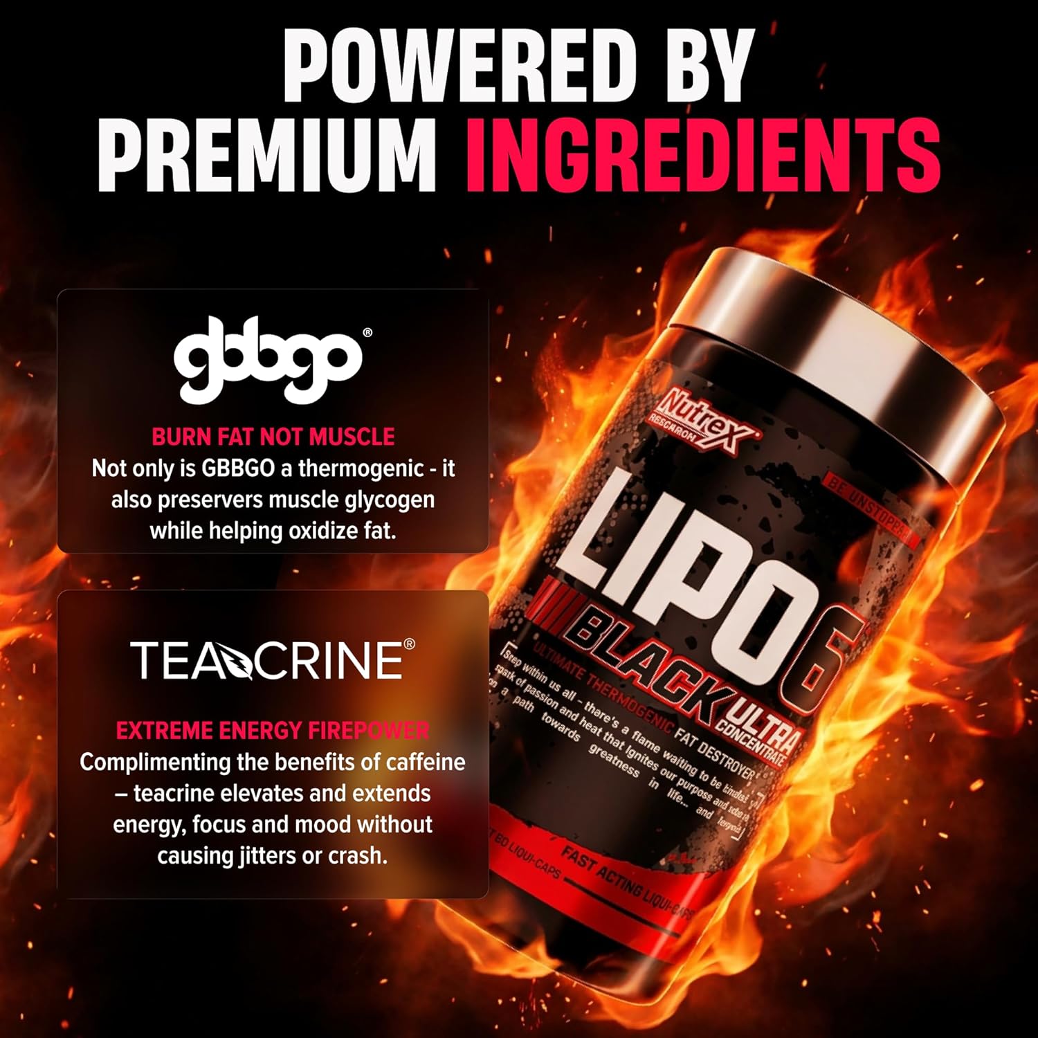 Nutrex Lipo-6 Black Max Strength Fat Burner - Fast Acting Energy, Weight Loss Diet Pills – Appetite Suppressant, Metabolism Booster - 120 Capsules - Image 5