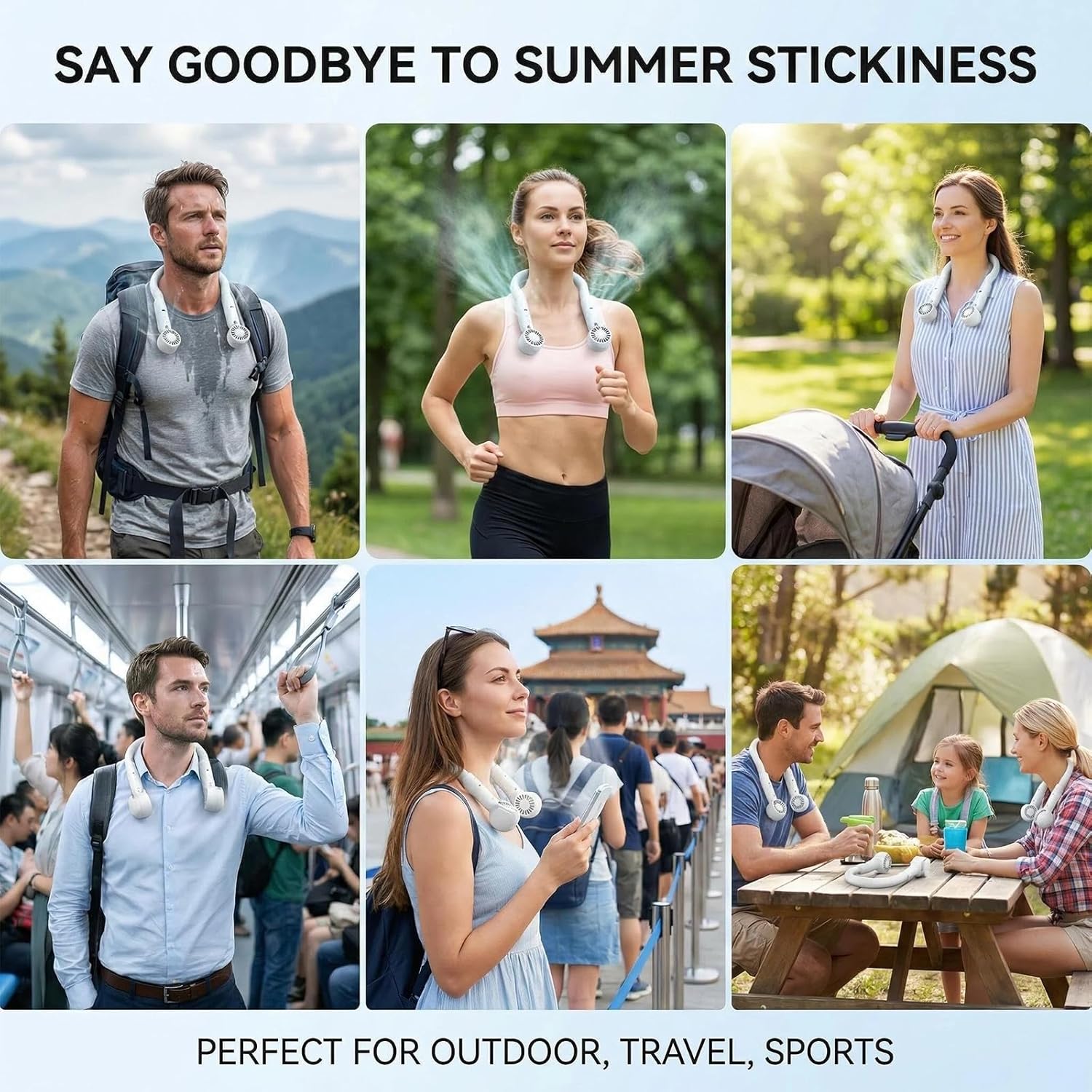 Neck Fans That Blows Cold Air, Portable Rechargeable Cooling Neck Fan with Cooling Plate - Personal Fan Neck for Kid, Women, Men, Detachable Into Two Independent Fans for Office/Travel/Outdoor - Image 7