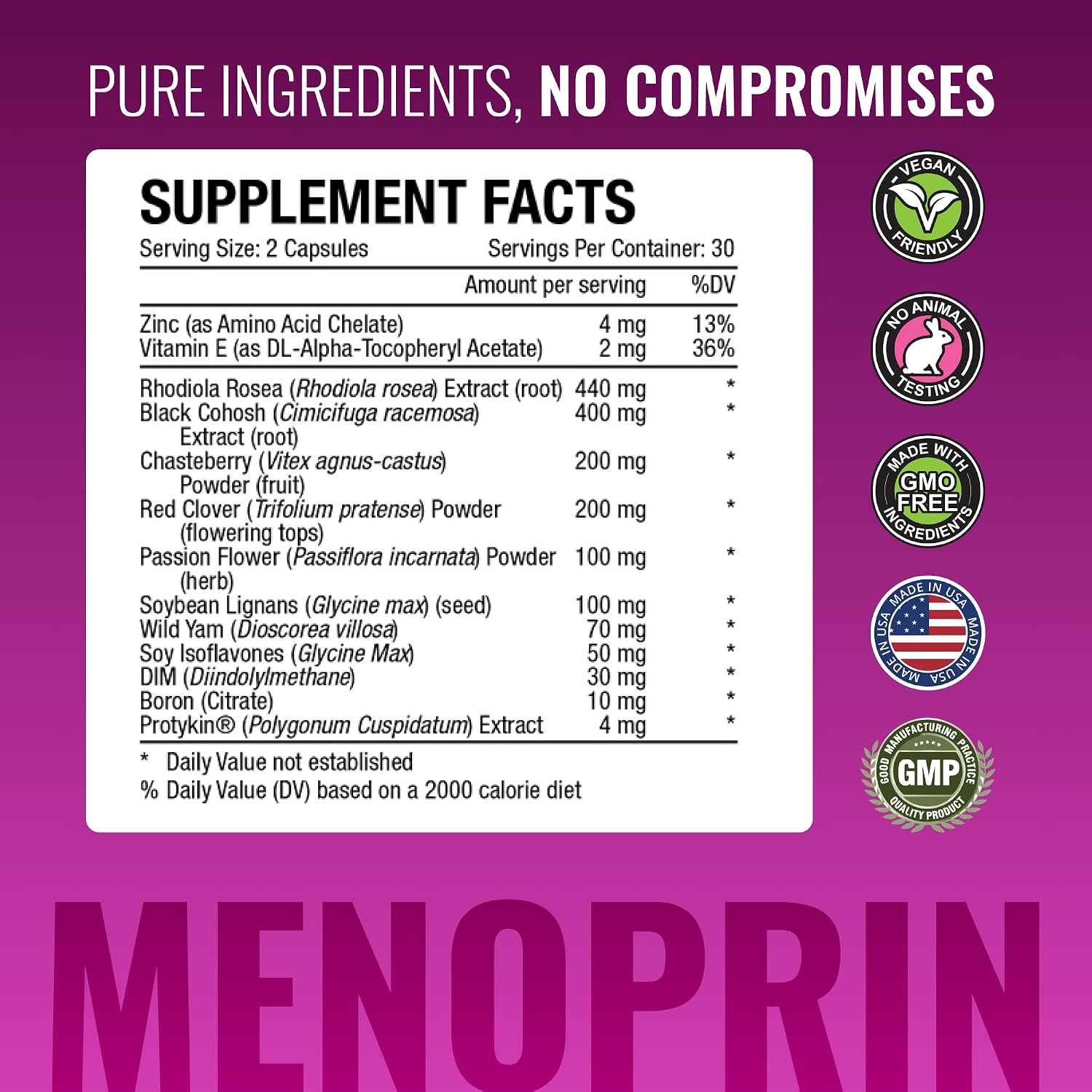 Approved Science Menoprin - Menopause Support - Protykin, Black Cohosh - 1 Bottle Menoprin Day + 1 Bottle Menoprin PM - Vegan - Image 4