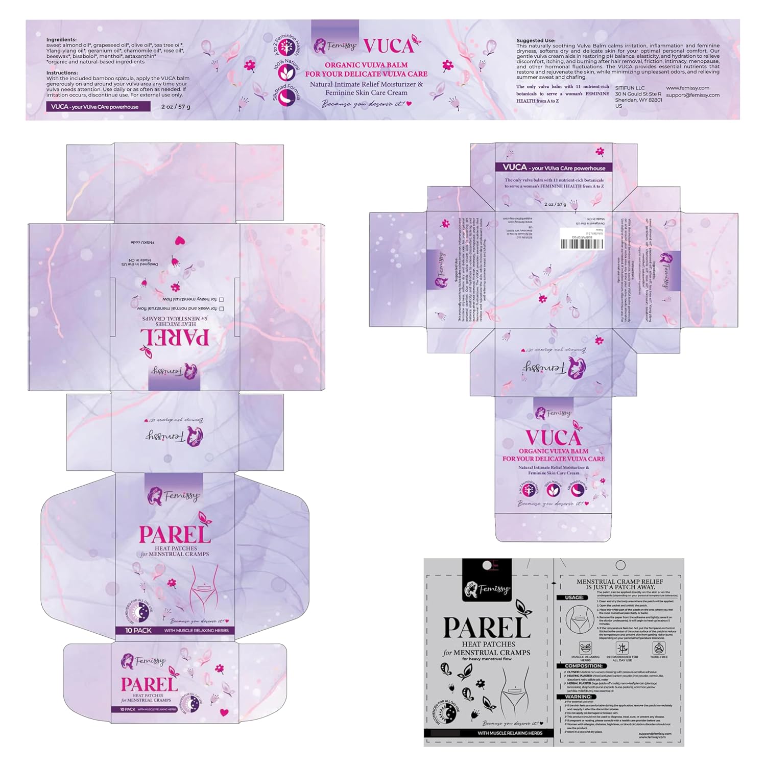 Vulva Balm (2 oz); Vulva Cream; Intimate Vulva Moisturizer for Women, Feminine Relief Care Balm + Heat Patches for Menstrual Cramps based on Flow Strength, 10 Patches for Heavy Flow with Herbs & Oils - Image 9
