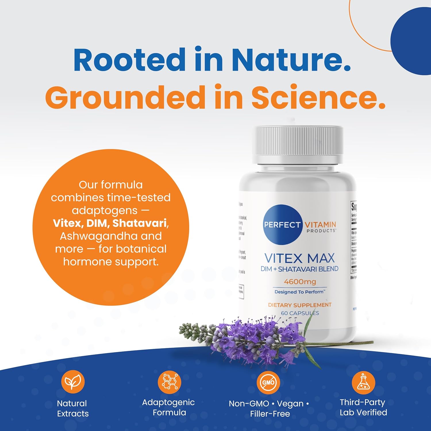 Vitex Max DIM + Shatavari – Hormone Balance & Menopause Support for Women – Vegan Blend with Adaptogens for Mood, Cycle & Stress Relief – 4600mg - 60 Capsules - Image 4